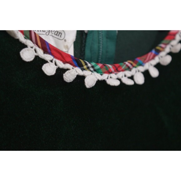 Vintage Bonnie Jean Green Velvet Layered Dress Size 4 Toddler - Picture 9 of 12